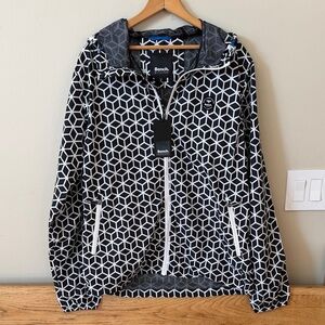 BENCH 🆕 NWT Men’s Urbanwear black & White Geometric Windbreaker Jacket Size m